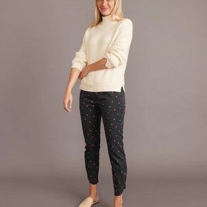 Marine Layer Allison Pant in Black Queen of Hearts Print